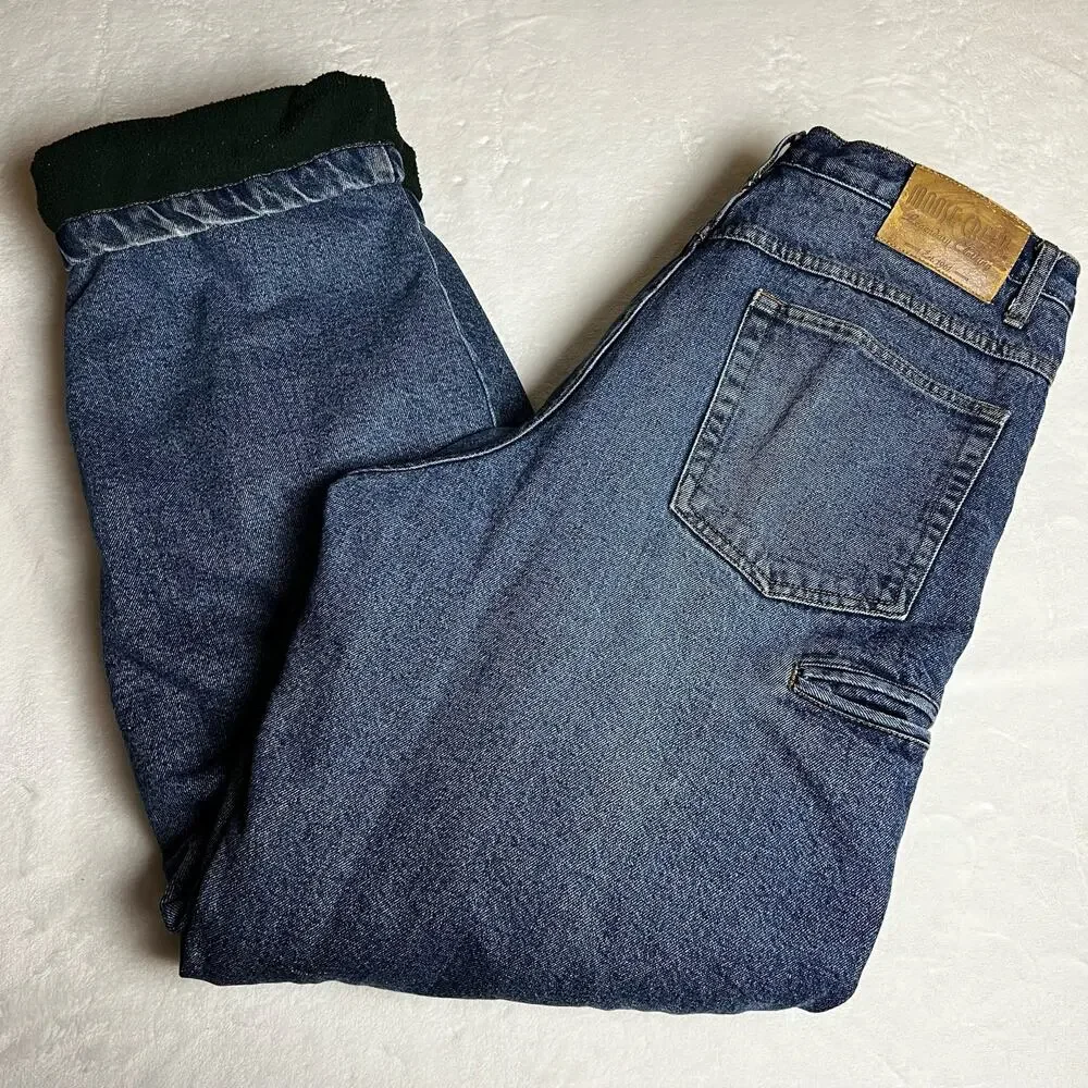 Moose Creek Green fleece lined men’s blue Jeans size 36x33
